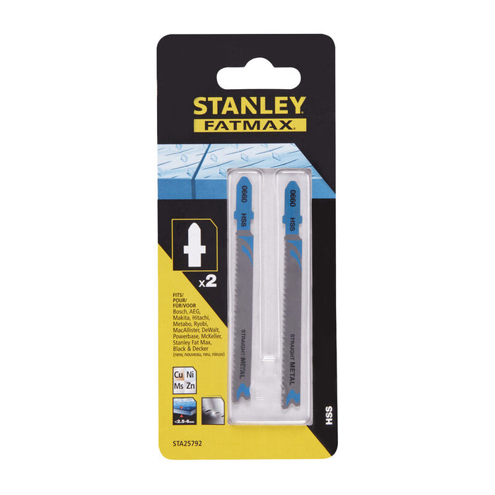 PIRANHA STANLEY STA25792 (X25792) 2 LAME METALLO T/GROSSO ATT.A T- STANLEY- 1,0 confezione
