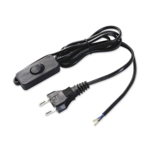 CAVO 1,5 M 2X0,75 C/INTERRUTTORE NERO- ELECTRALINE 3PMARK- 5,0 pz