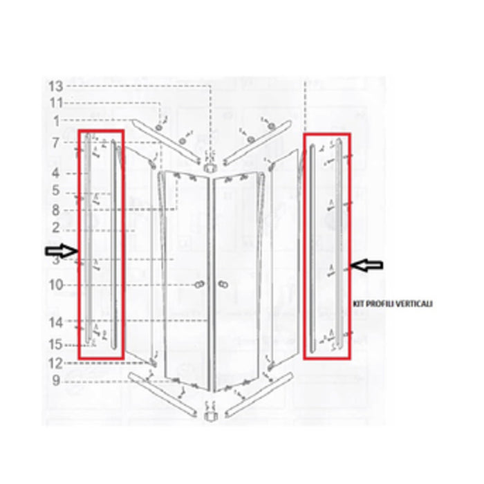 R BOX DOCCIA CM.70X90(KIT PROFILI VERTICALI)- 1,0 confezione