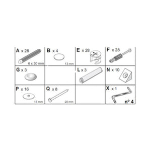 R KIT CREDENZA 3A ZAIKEN-(KIT VITI)- 1,0 confezione