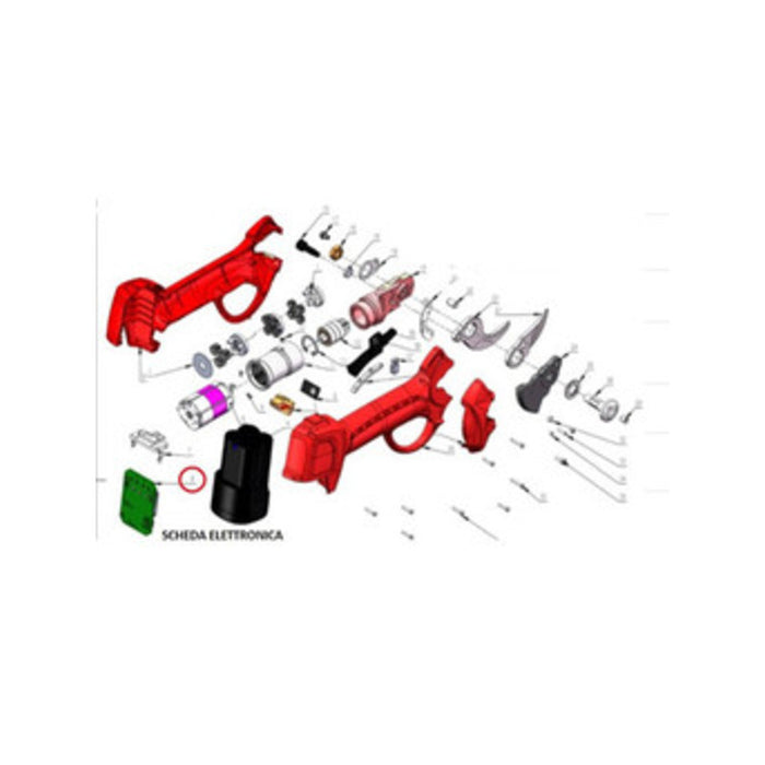 R SCHEDA ELETTR.FORBICI POTA BATT DJ-025- 1,0 pz