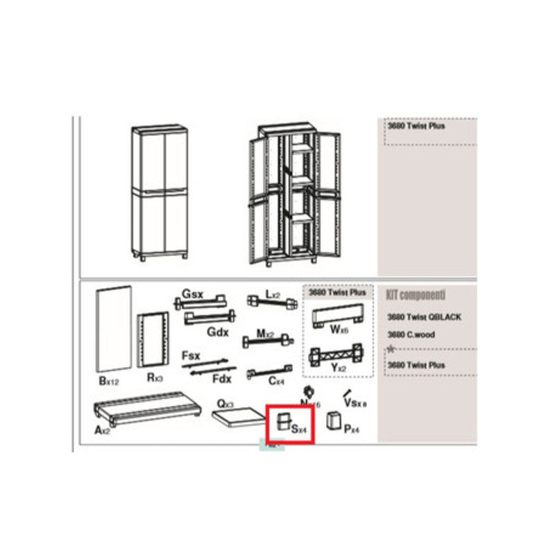 R SUPPORTO S X  ARMADIO TERRY CWOOD 2A  P/S 3680- 1,0 pz