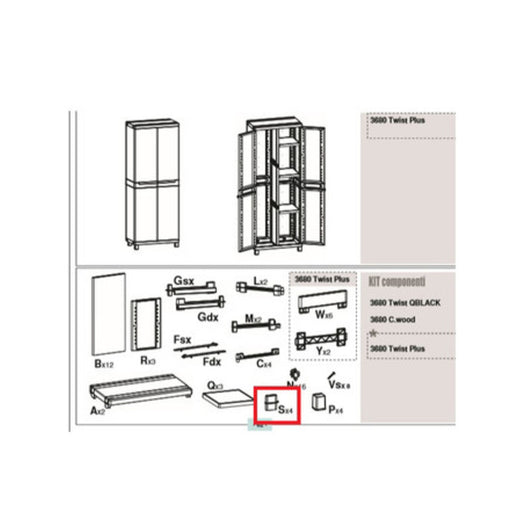 R SUPPORTO S X  ARMADIO TERRY CWOOD 2A  P/S 3680- 1,0 pz