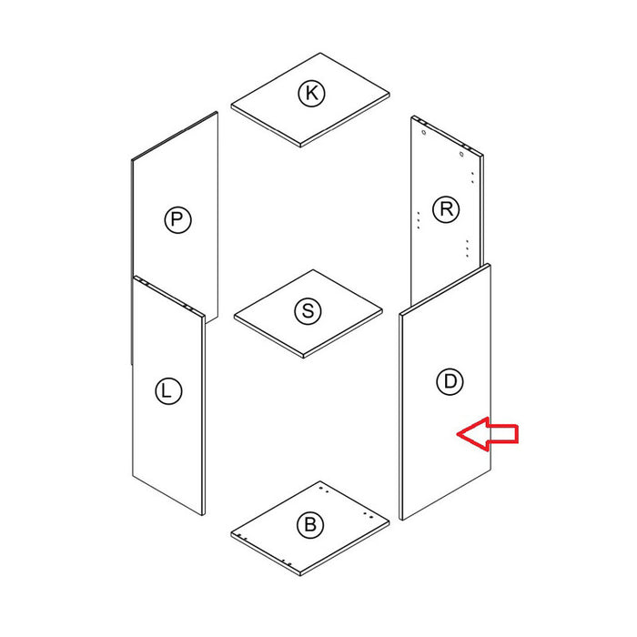 R PANNELLO D X KIT PARETE LIVING BRIDGE CEMENTO C.4298- 1,0 pz