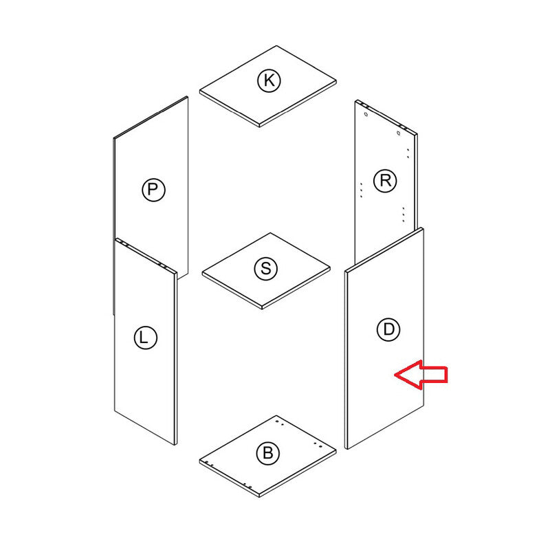 R PANNELLO D X KIT PARETE LIVING BRIDGE CEMENTO C.4298- 1,0 pz