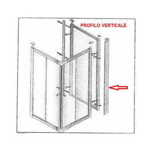 R PROFILO VERTICALE X PARETE FISSA CRIST.TRAS/SER.MM.6CM.74/80LUSSO- 1,0 pz