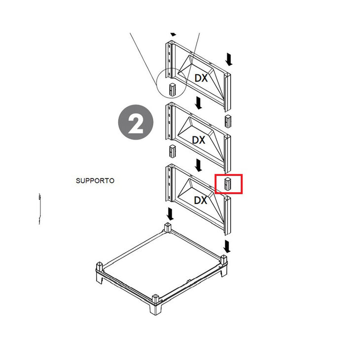 R SUPPORTO X FIANCO LAVATOIO IN RESINA- 1,0 pz