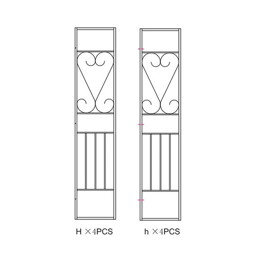 R LATERALI H+h(1+1) X GAZEBO IN METALLO MT.3X3 DECOR. ECRU YF-3133B- 1,0 confezione