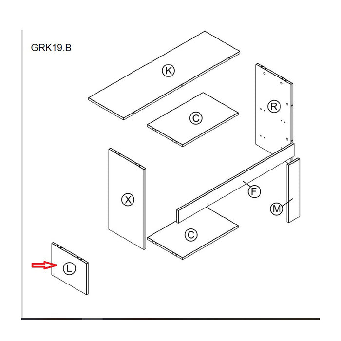 R FIANCO L NAT.GRK19.B X KIT PARETE LIVING NAT.WOOD/ANTRAC.- 1,0 pz
