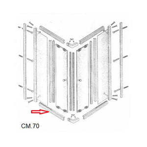 R PROFILO INFERIORE  LATO 70 X BOX DOCCIA CRISTALLO TRASP.MM.6 CM.70X90LUSSO- 1,0 pz