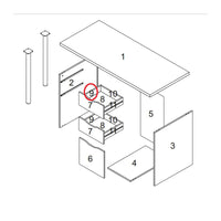 R LATERALE CASSETTO NR.9 X KIT SCRIVANIA ATHENA CM.138X60X74H BIANCO- 1,0 pz