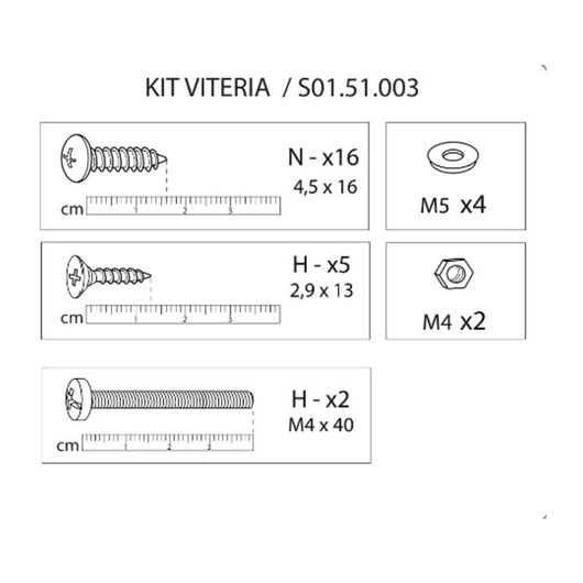 R KIT VITERIA S01.51.003 X ARMADIO SPORCO PULITO RESINA 1 ANTA 175X59X39 KIT- 1,0 confezione