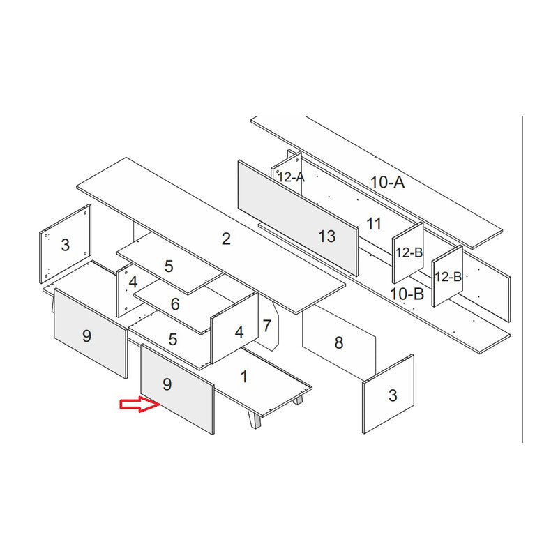 R PART 9 ANTA  X  PARETE ATTREZZATA ZAIKEN- 1,0 pz