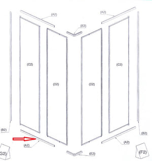 R PROFILO (A2)X BOX DOCCIA CRILEX GOCCIA 1,6 MM 68-80X68-80 BCO- 1,0 pz
