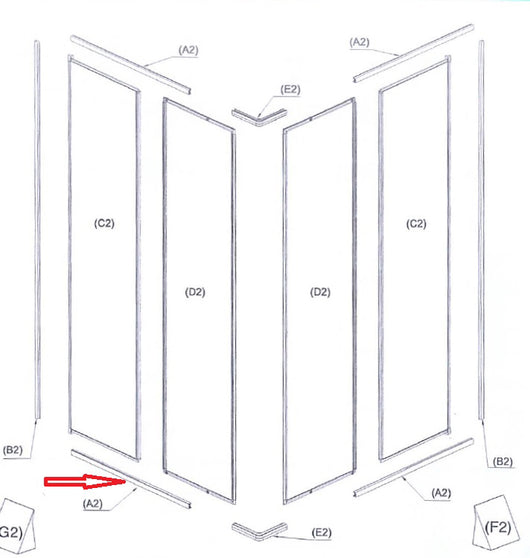 R PROFILO (A2)X BOX DOCCIA CRILEX GOCCIA 1,6 MM 68-80X68-80 BCO- 1,0 pz