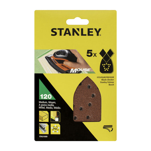 PIRANHA STANLEY STA31009 (X31009) 5 FOGLI VELCRO PER MOUSE GR.120- STANLEY- 1,0 confezione