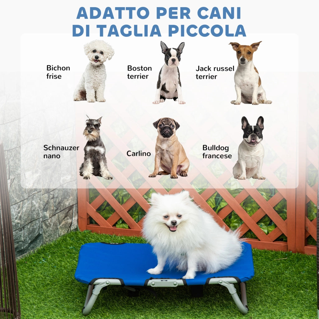 Brandina per Cani Pieghevole Rialzata ¨C zephmum ¨C Blu 59x46x15 cm