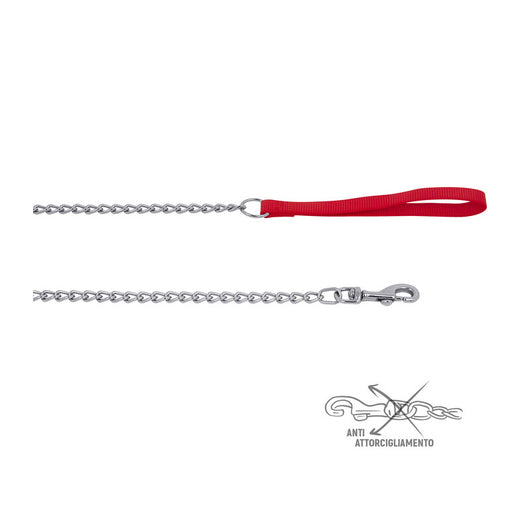 ZOOV GUINZAGLIO NYLON CM.120 ROSSO C/CATENA- 12,0 pz