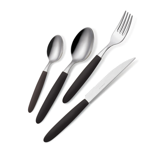 POSATE LIGHT BARATTOLO PZ.24 NERO 1 18/0- 1,0 confezione