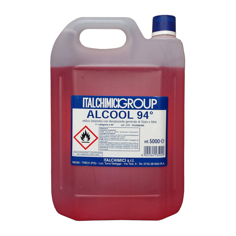 ALCOOL DENATURATO 94 CERTIFICATO 5 L ITALCHIMICI- 4,0 pz