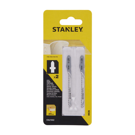 PIRANHA STANLEY STA21042 (X21003) 2 LAME LEGNO RETT.T/FINE ATT. A T- STANLEY- 1,0 confezione