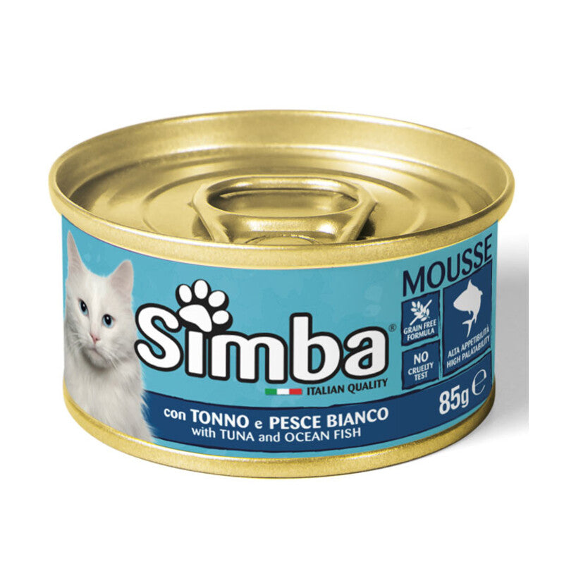 CIBO GATTO MONGE SIMBA  85 G TONNO E PESCE BIANCO- 24,0 pz