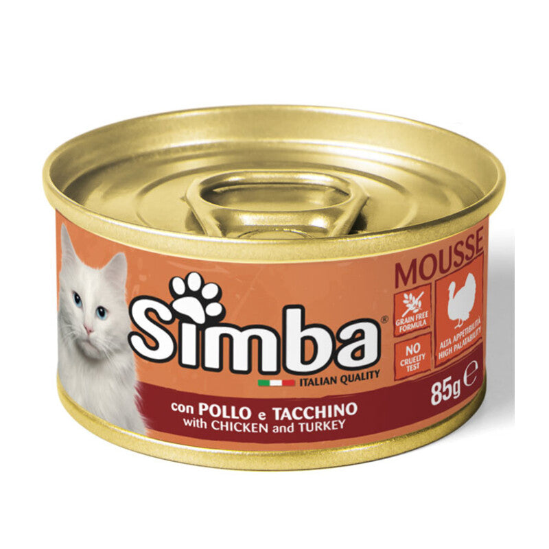 CIBO GATTO MONGE SIMBA  85 G POLLO E TACCHINO- 24,0 pz