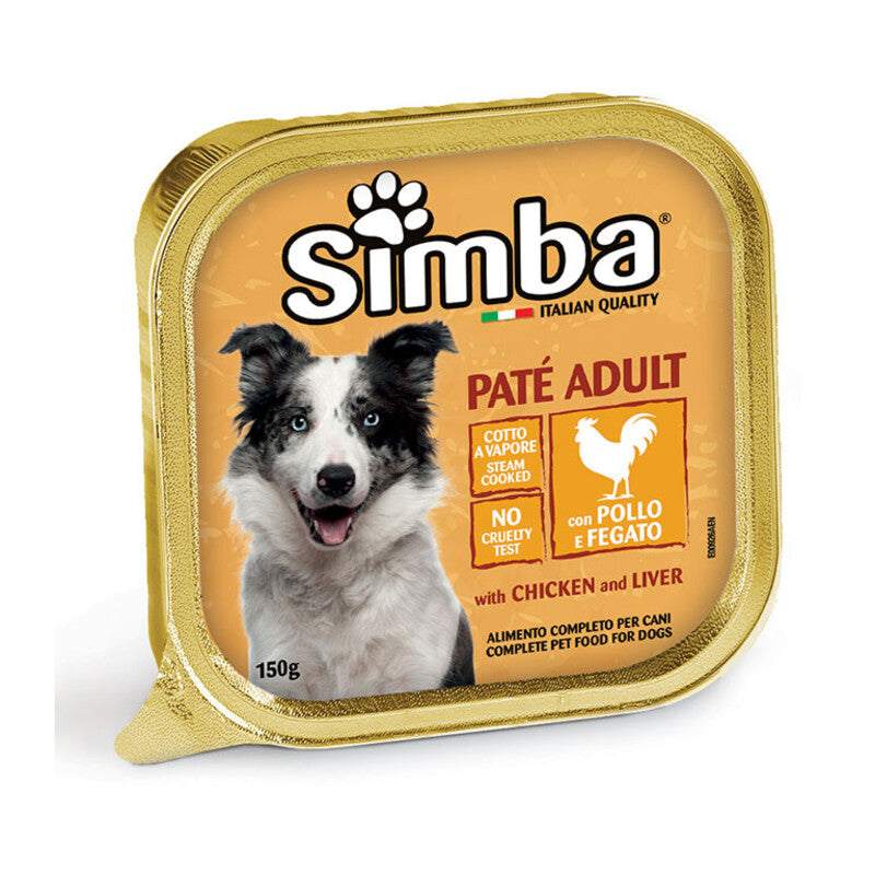 CIBO CANE MONGE SIMBA  150 G PATE VSC POLLO FEGAT- 24,0 pz