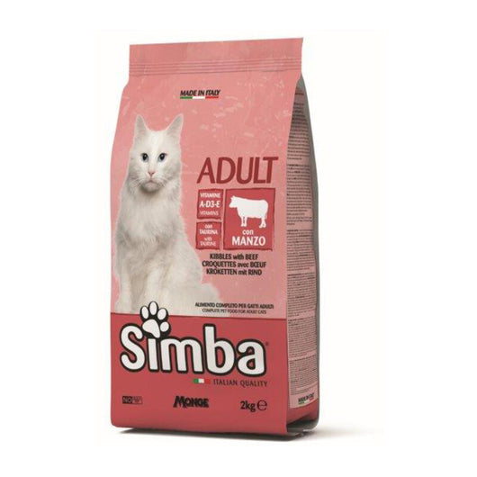 CIBO GATTO MONGE SIMBA 2 KG CROCCANTINI MANZO- 1,0 pz