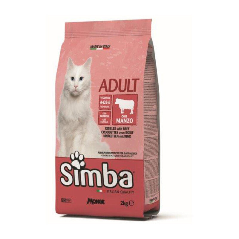 CIBO GATTO MONGE SIMBA 2 KG CROCCANTINI MANZO- 1,0 pz