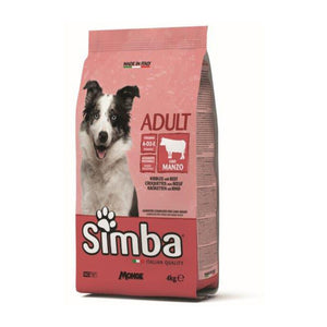 CROCCHETTA CANE MONGE SIMBA  4 KG ADULT MANZO- 1,0 pz