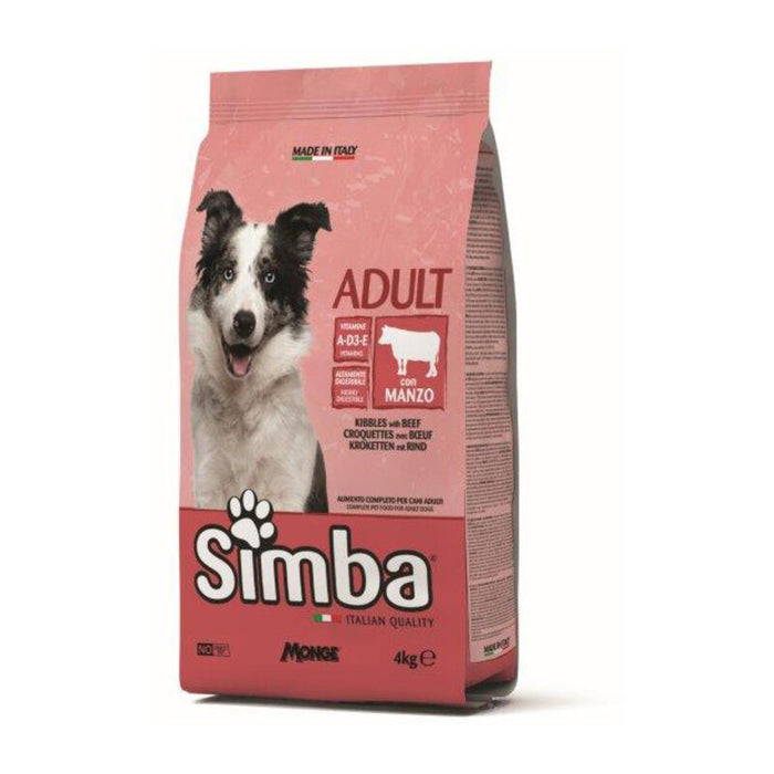 CROCCHETTA CANE MONGE SIMBA  4 KG ADULT MANZO- 1,0 pz