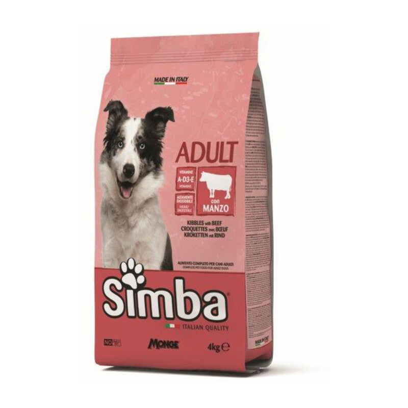 CROCCHETTA CANE MONGE SIMBA  4 KG ADULT MANZO- 1,0 pz