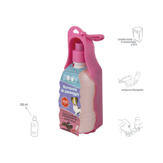 ZOOV BORRACCIA DA PASSEGGIO 360 ML ROSA- 12,0 pz