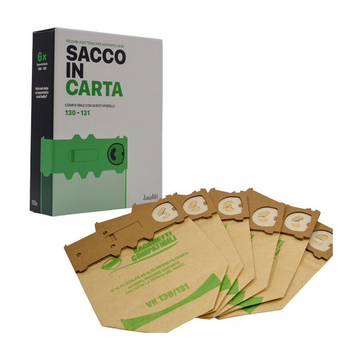 RICAMBIO FOLLETTO SACCO IN CARTA K130/1 PZ.6- 1,0 confezione