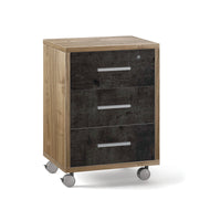 UFFICIO DOUBLE CASSETTIERA 3C 71X51 CM  NOCE ST/NERO- 1,0 pz