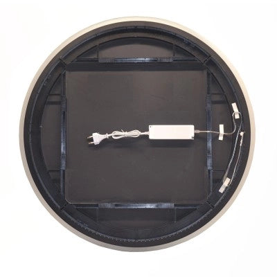 Specchio retroilluminato LED 75 cm tondo da parete con telaio nero