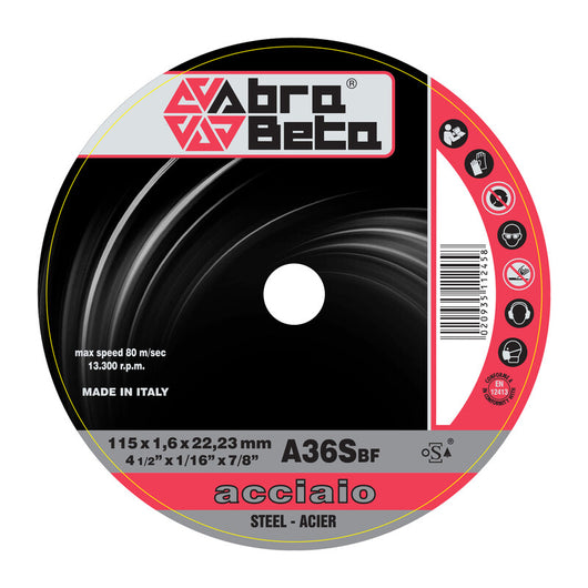 ABRABETA DISCO P/FERRO D 115X1,6 MM- 50,0 pz