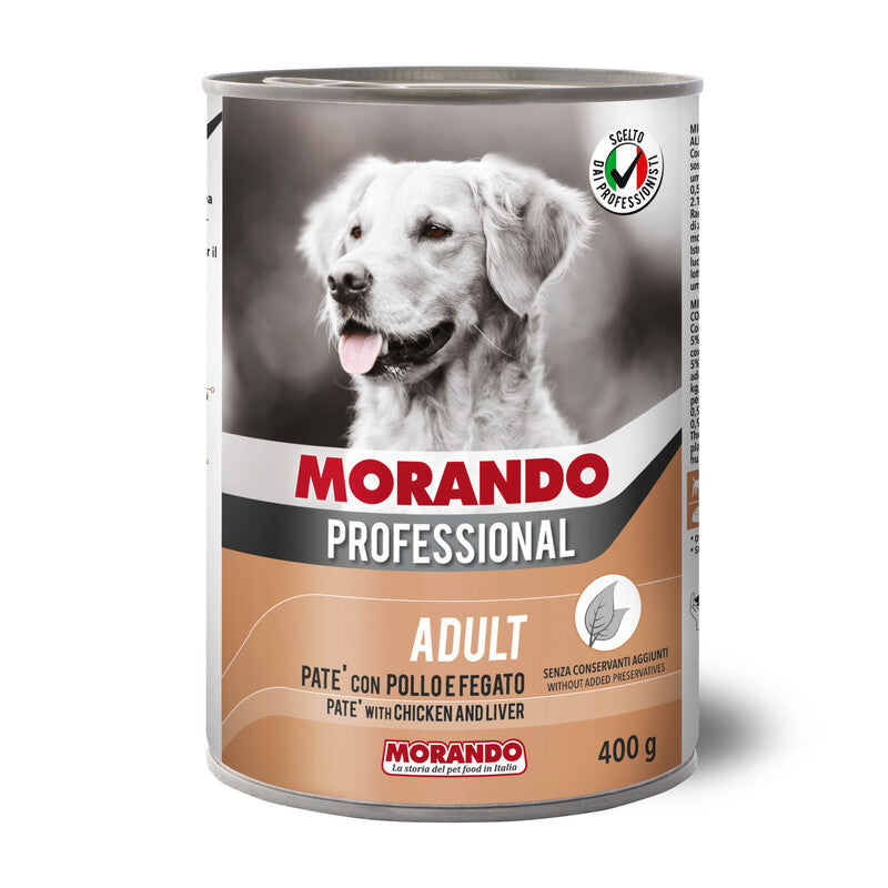 CIBO CANE MORANDO LATT  400 G PAT POLLO FEGATO- 24,0 pz
