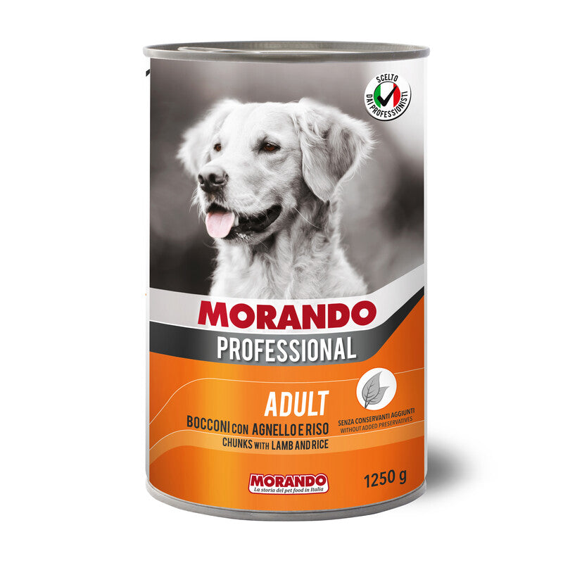 CIBO CANE MORANDO LATT 1250 G AGNELLO RIS0- 12,0 pz