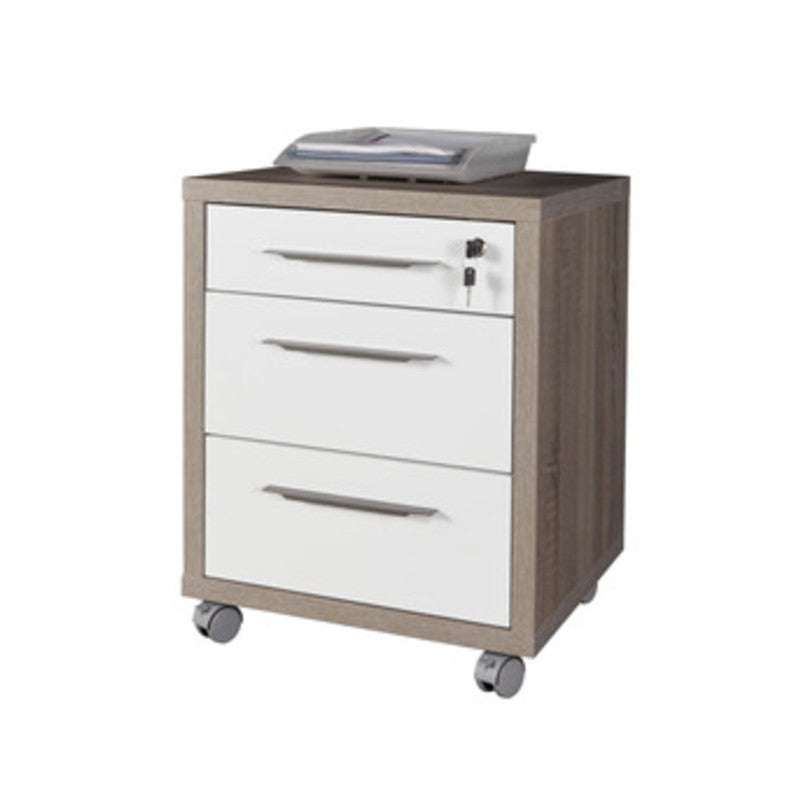 DISEGNO CASSETTIERA 3 CASSETTI 45X48,5X63 I ROVERE BIANCO- COMPOSAD- 1,0 pz