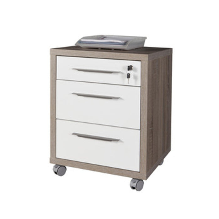 DISEGNO CASSETTIERA 3 CASSETTI 45X48,5X63 I ROVERE BIANCO- COMPOSAD- 1,0 pz