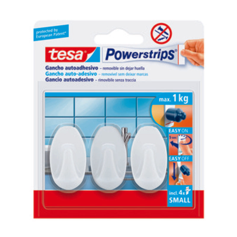 GANCIO ADESIVO TESA POWERSTRIPS PICCOLO B.CO 3 PZ- TESA- 6,0 confezione