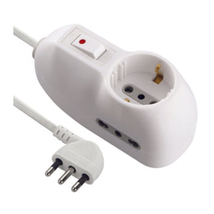 MULTIPRESA 2P BIP+1 SCHUKO 10A C/INT SICUR FIG.7- ELECTRALINE 3PMARK- 5,0 pz