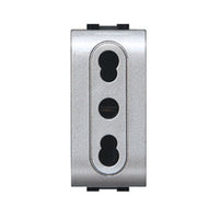 LIFE 4045 TEC PRESA BIPASSO 10/16A ARGENTO SATINAT- 12,0 pz