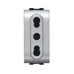 LIFE 4045 TEC PRESA BIPASSO 10/16A ARGENTO SATINAT- 12,0 pz