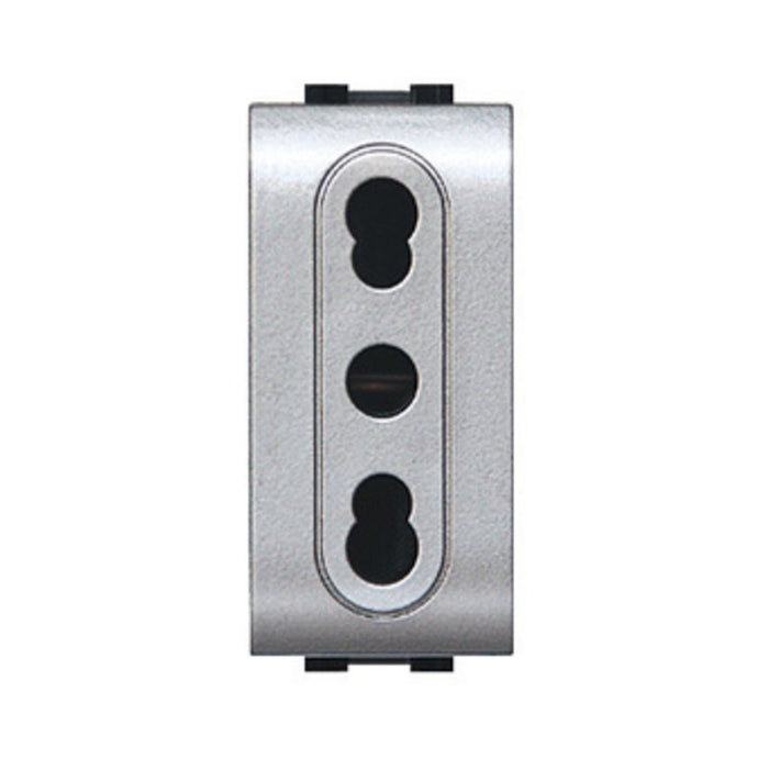 LIFE 4045 TEC PRESA BIPASSO 10/16A ARGENTO SATINAT- 12,0 pz