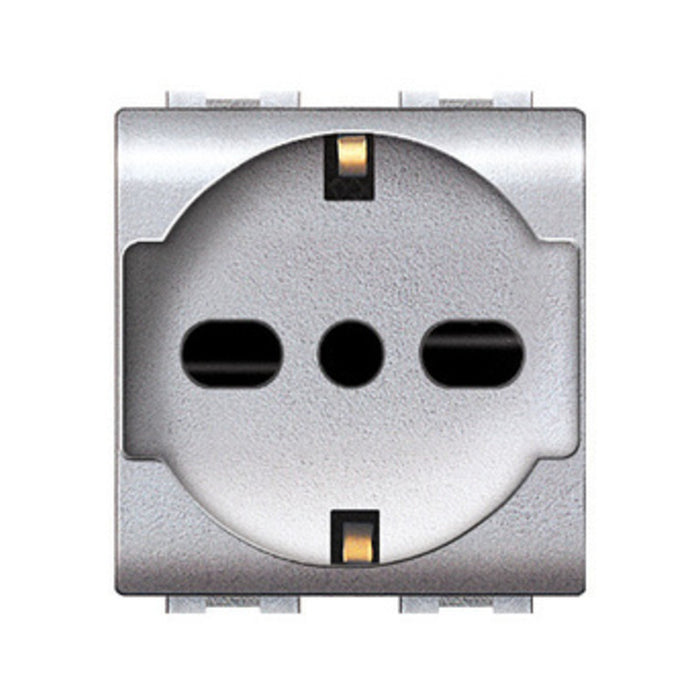 LIFE 4050 TEC PRESA SCHUKO BIPASSO ARGENTO SATIN- 6,0 pz