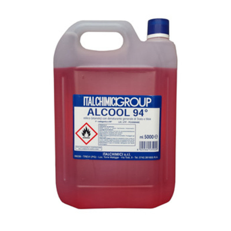 ALCOOL DENATURATO 94 CERTIFICATO 5 L LA SOVRANA- ITALCHIMICI- 3,0 pz