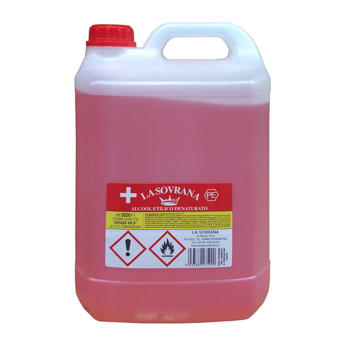 ALCOOL DENATURATO 99,9 CERTIFICATO 5 L LA SOVRANA- ITALCHIMICI- 3,0 pz